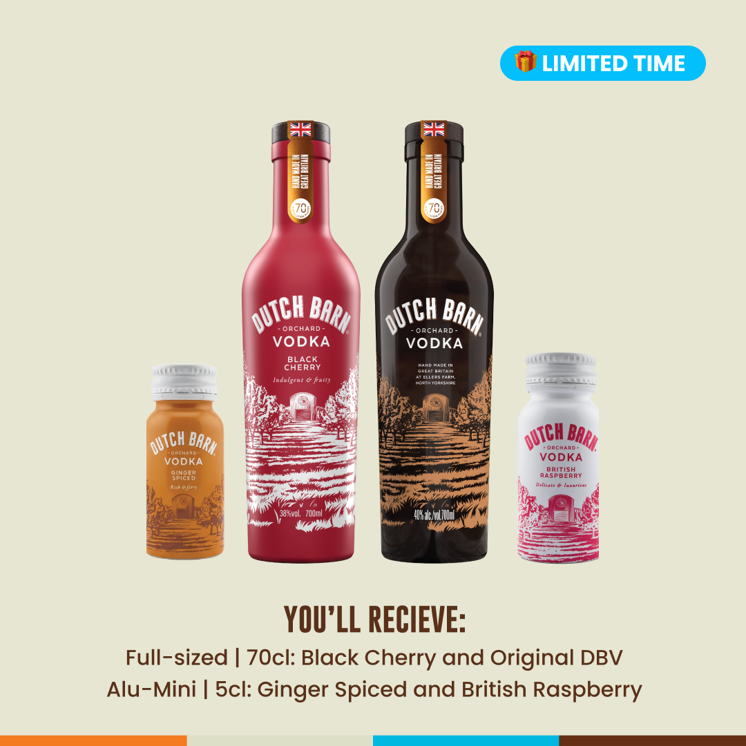 Black Cherry & Dutch Barn Vodka Bundle + Ginger & Raspberry Alumini Pair