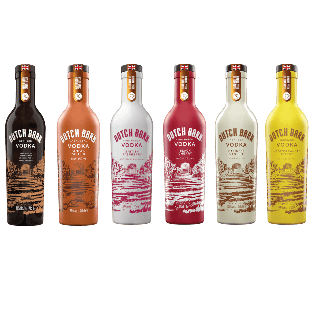 Full Range: Dutch Barn Vodka, Ginger, Raspberry, Cherry, Vanilla & Cit